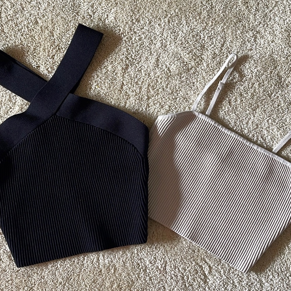 Babaton sculpt knit crop tanks